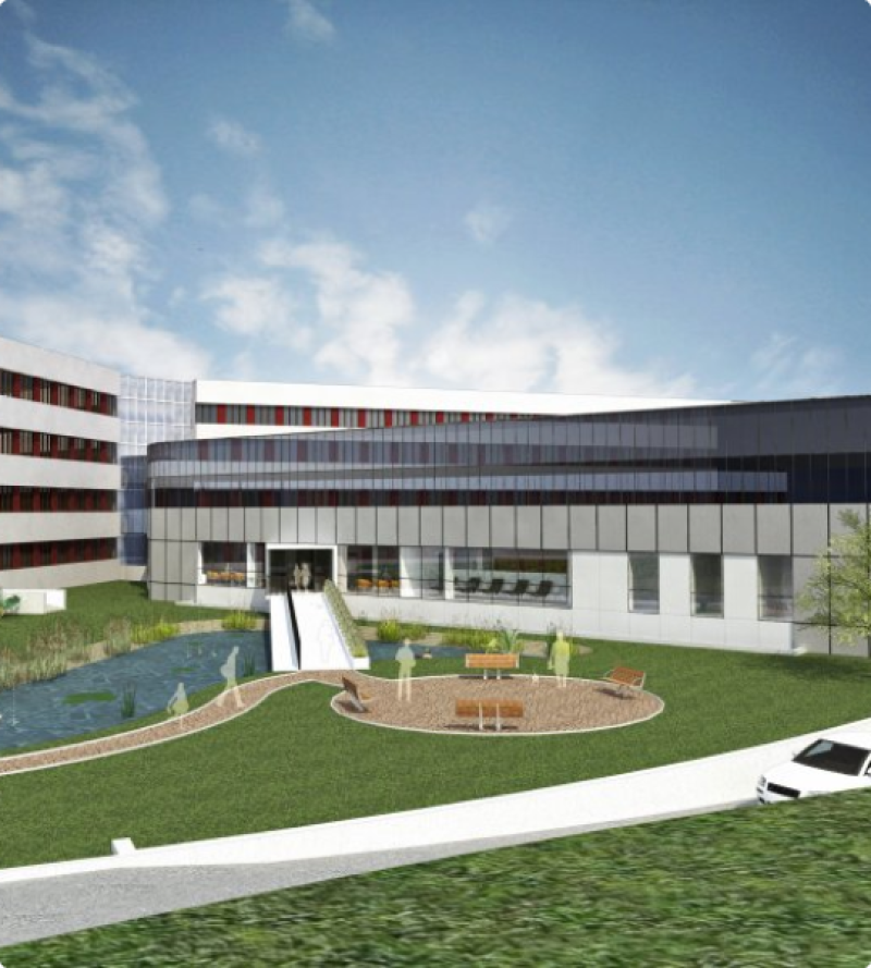 3d render van een gebouw